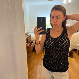 Cotton Emporium Navy Cotton Beach Cover-up